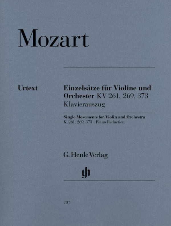 Mozart: Single Movements K 261 269 & 373 for Violin & Piano