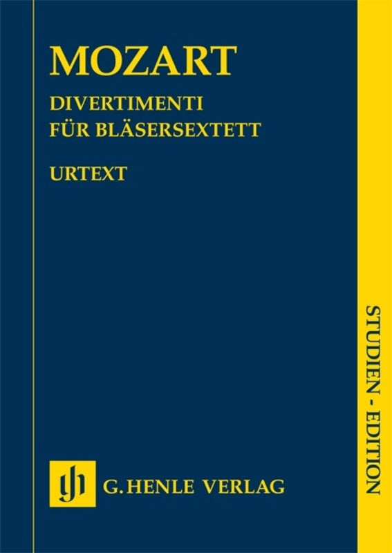 Mozart: Five Divertimenti for Wind Sextet Study Score