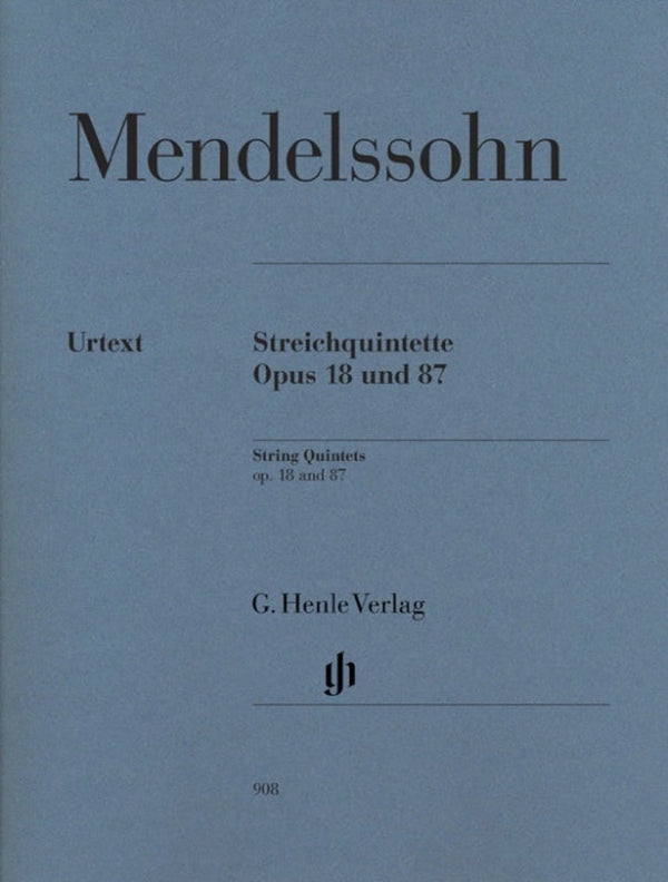 Mendelssohn: String Quintets Op 18 & 87 Score & Parts