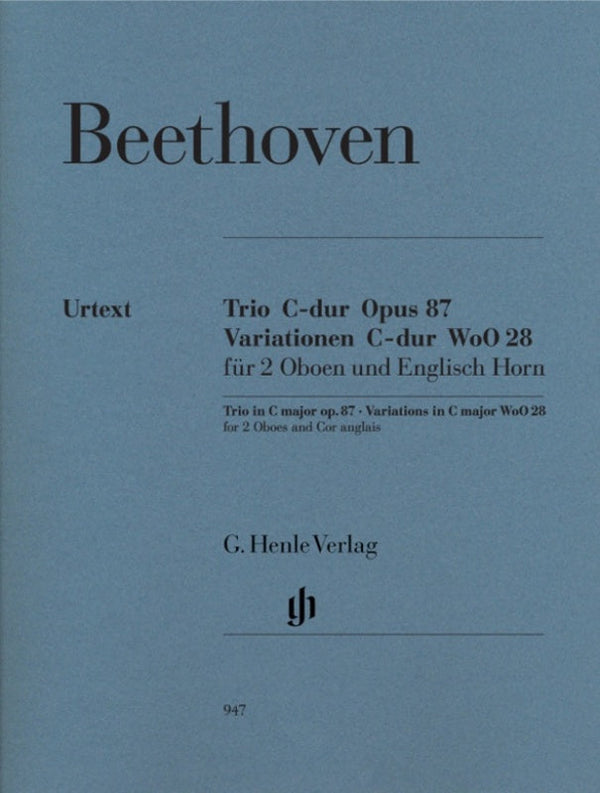 Beethoven: Trio in C Major Variations in C Major Score & Parts