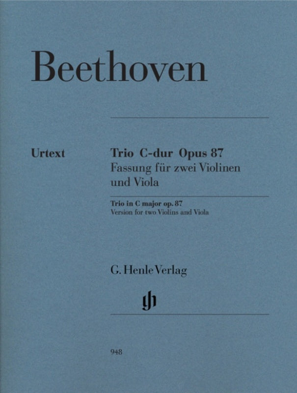 Beethoven: Trio in C Major Op 87 2 Violins/Viola