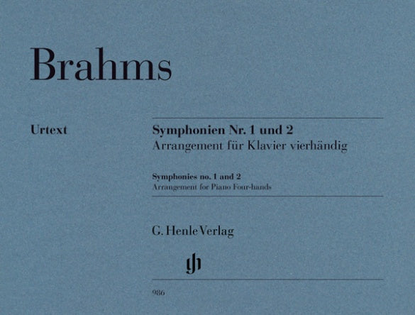 Brahms: Symphonies No 1 & 2 arranged for Piano 4 Hands