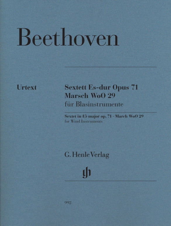 Beethoven: Sextet in E-flat Major Op 71 March WoO 29 Score & Parts