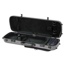HQ Oblong 4/4 Violin Case, Brushed Black & Silver