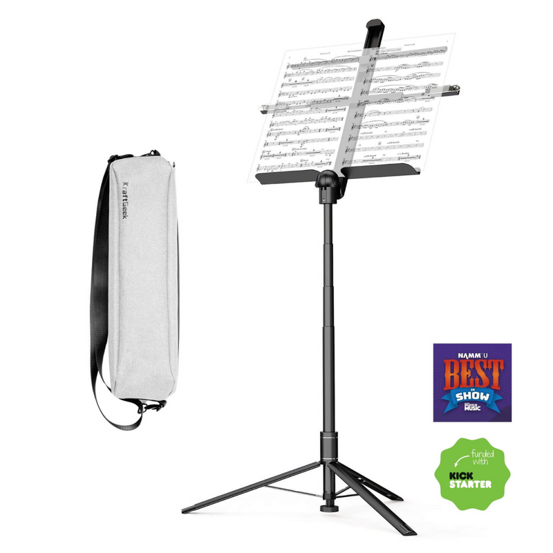 KraftGeek Foldable Music Stand, Namm Best in Show, Funder with Kick Starter