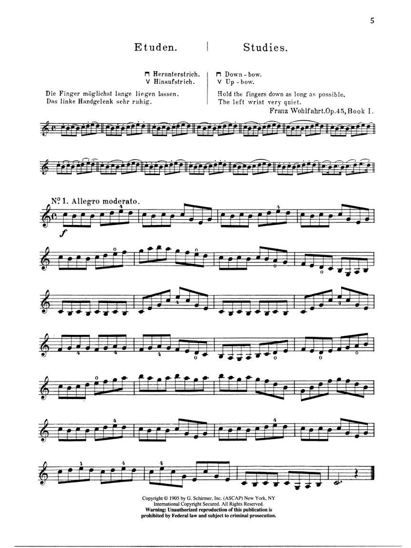 Wohlfahrt: 60 Studies, Op. 45 Complete