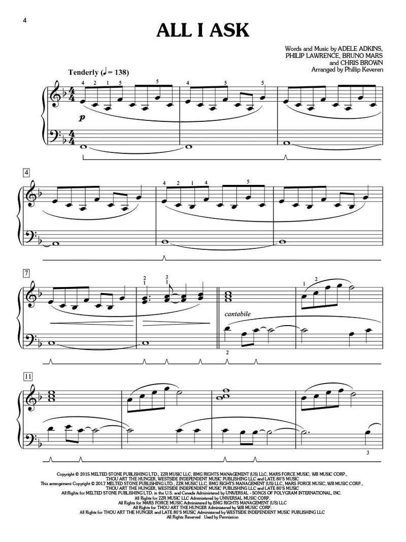 Adele for Easy Classical Piano arr. Phillip Keveren