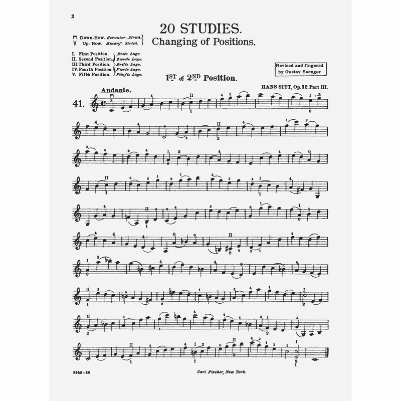 Sitt: 100 Studies, Op. 32 - Part 3