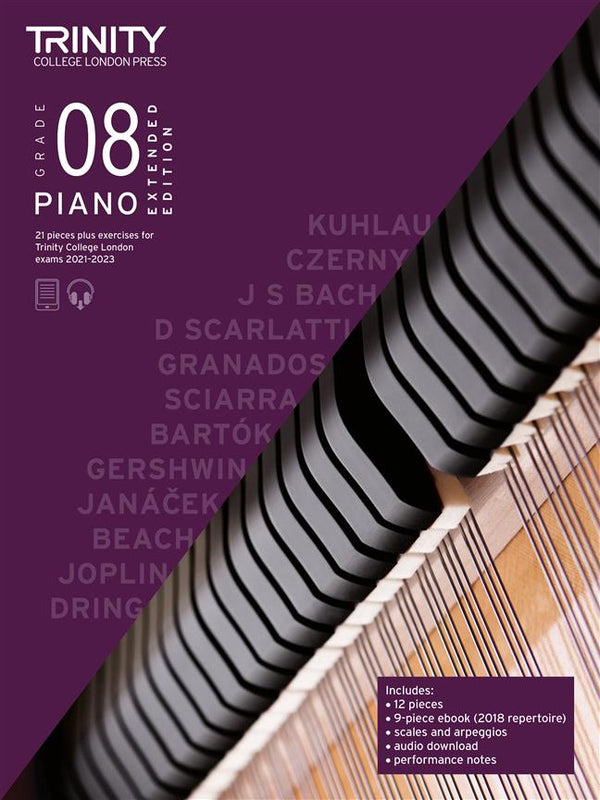 Trinity Piano Exam Pieces 2021-23 Extended Edition, Grade 8