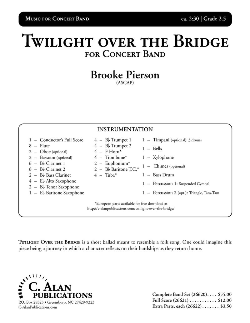 Twilight over the Bridge - arr. Brooke Pierson (Grade 2.5)