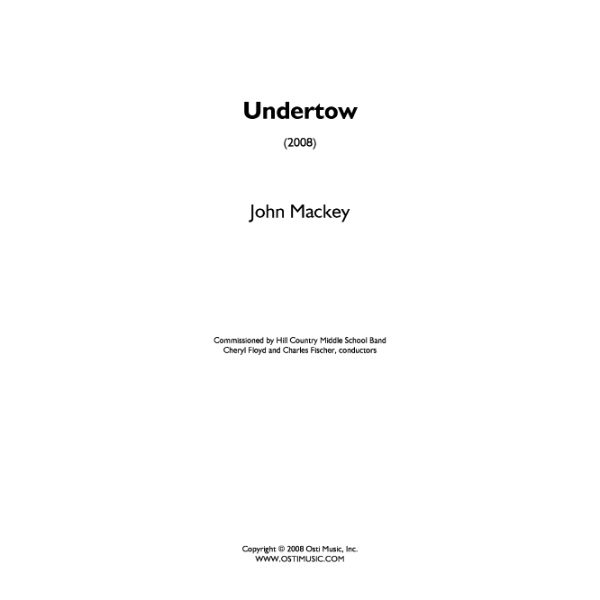 Undertow - arr. John Mackey (Grade 3)