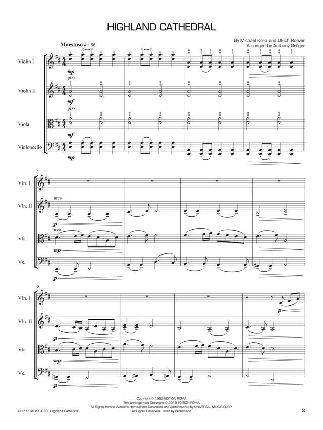 Highland Cathedral for String Quartet