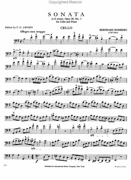 Romberg: Sonata in E Minor for Cello & Piano, Op. 38