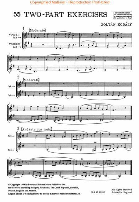 Kodaly: 55 Two-Part Exercises