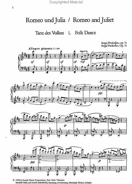 Prokofiev: Romeo & Juliet Op. 75, 10 Pieces for Piano