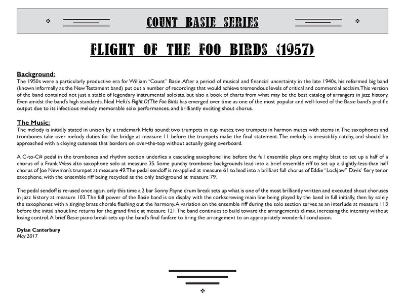 Flight of the Foo Birds - arr. Neal Hefti (Grade 5)