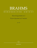 Brahms: Piano Quintet in F Minor Op 34 - Score & Parts