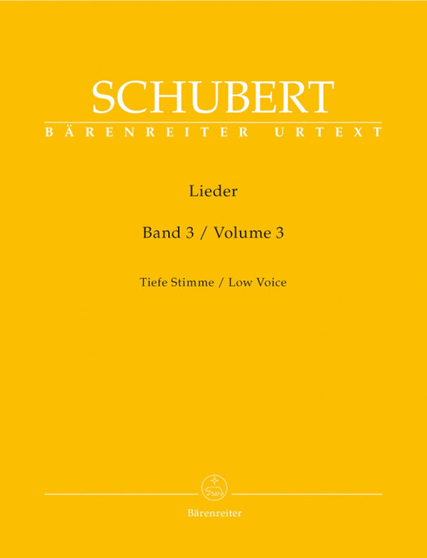 Schubert: Lieder Volume 3 for Low Voice
