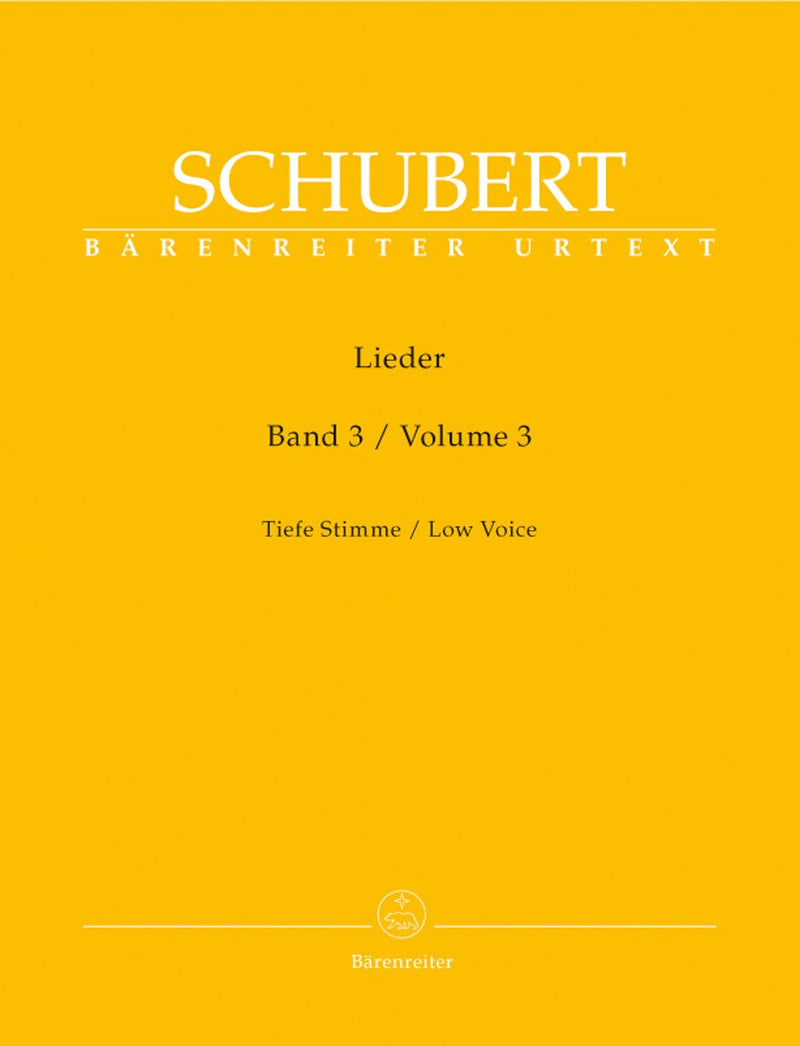 Schubert: Lieder Volume 3 for Low Voice