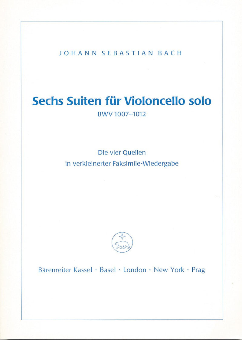 Bach: Six Cello Suites (BVK1007-12 Facsimile)
