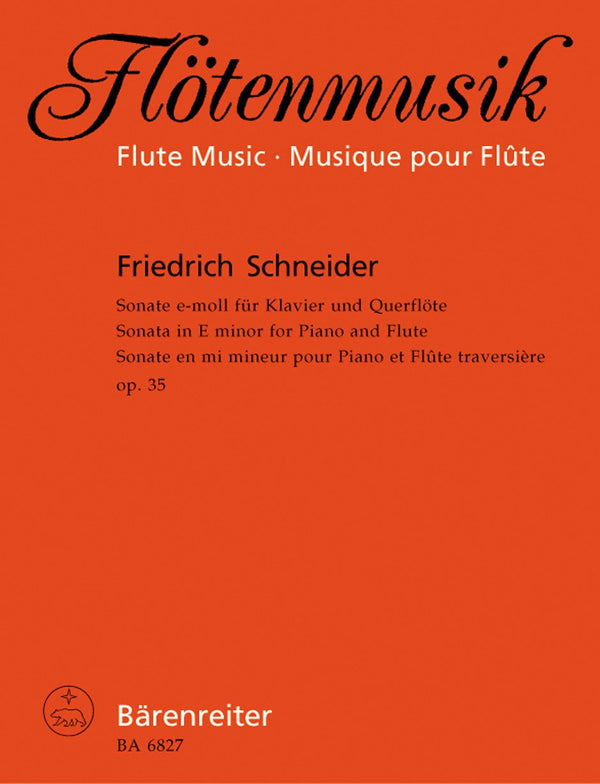 Schneider: Sonata in E Op 35 for Flute & Piano