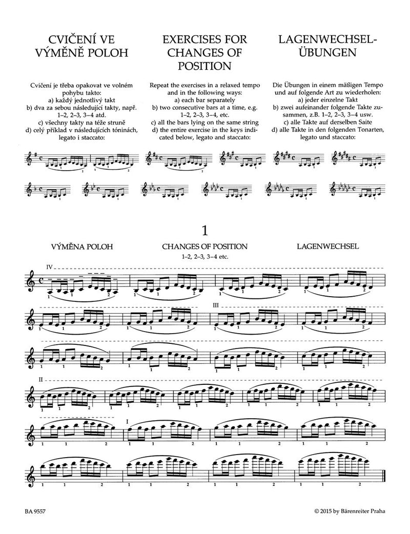 Ševčík: Changes of Position & Prep Scale Studies Op 8 Violin