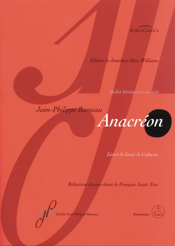 Rameau: Anacreon Opera - Vocal Score