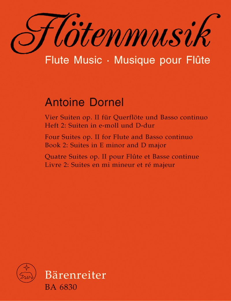 Dornel: Vier Suiten (Four Suites) Op 2 for Flute & Basso Continuo - Book 2