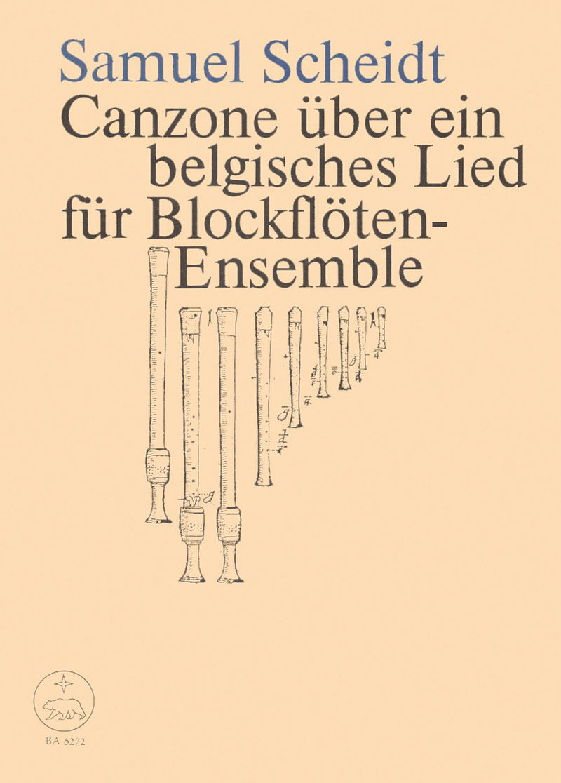 Scheidt : Canzona on a Belgian Song for Recorder Ensemble - Score & Parts