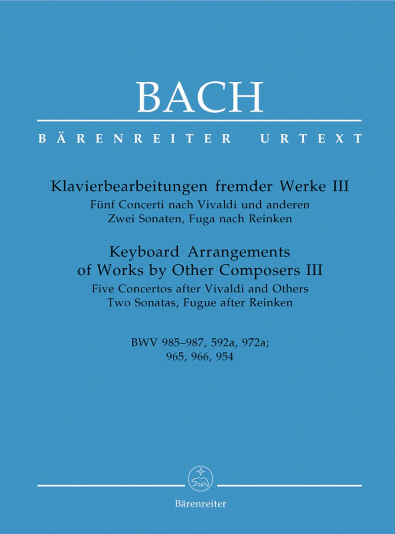 Bach: Keyboard Arrangements Other Composers - Book 3