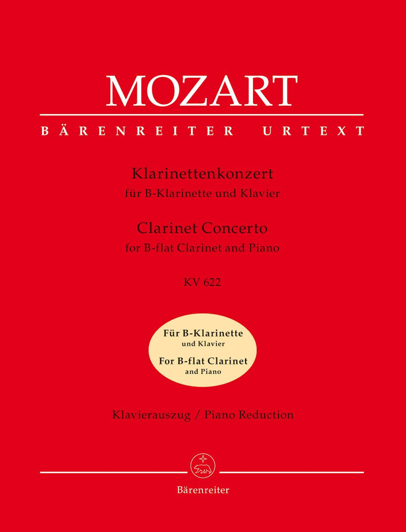 Mozart: Clarinet Concerto K622 - Version for Bb Clarinet & Piano