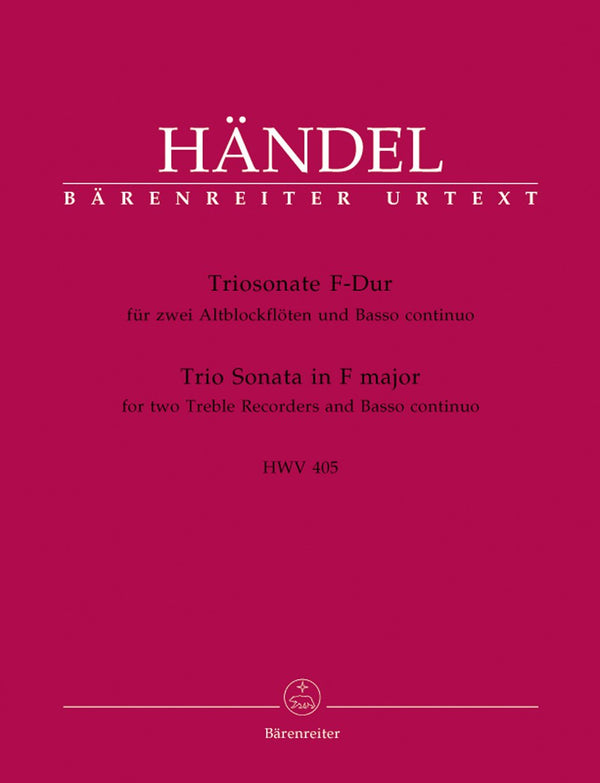 Handel: Trio Sonata in F for 2 Treble Recorders & Basso Continuo