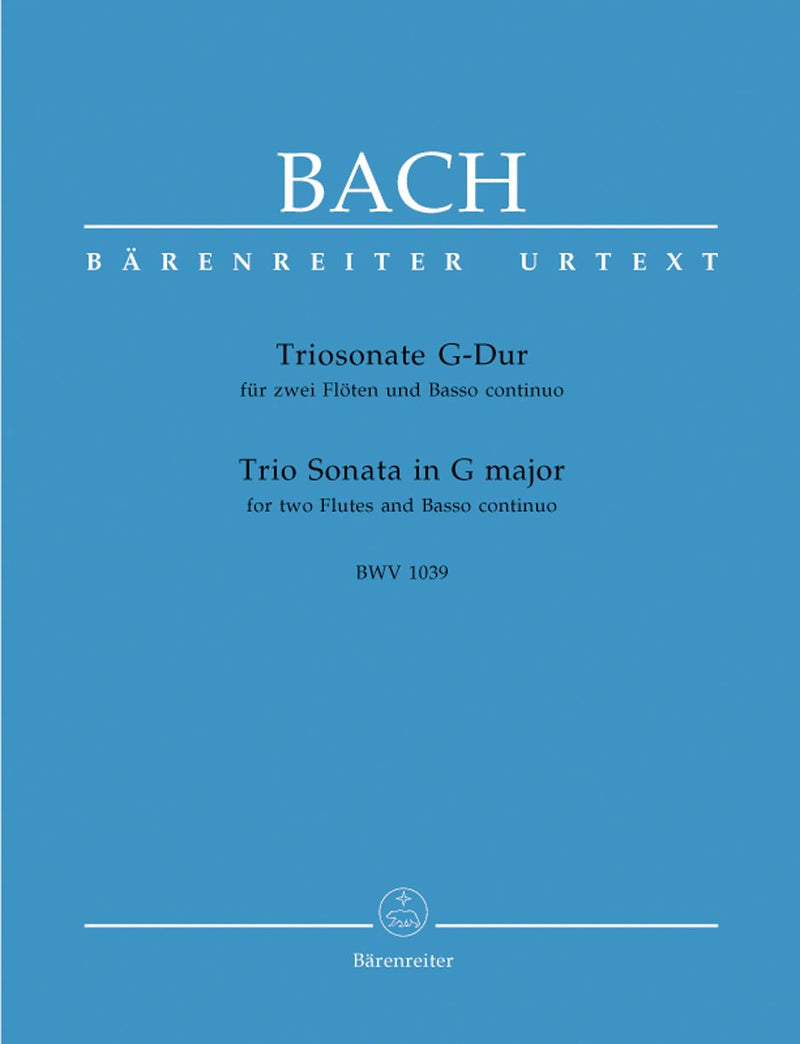 Bach: Trio Sonata in G for 2 Flutes (or Flute & Bassoon) & Continuo