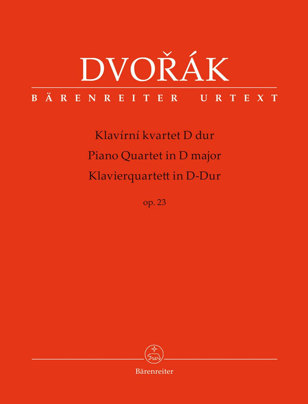 Dvořák: Piano Quartet in D Major Op 23 Score & Parts