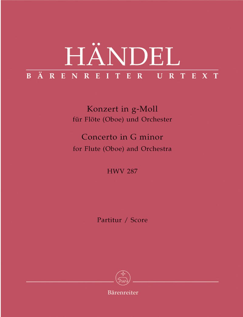 Handel: Flute Concerto in G Minor HWV287 - Full Score