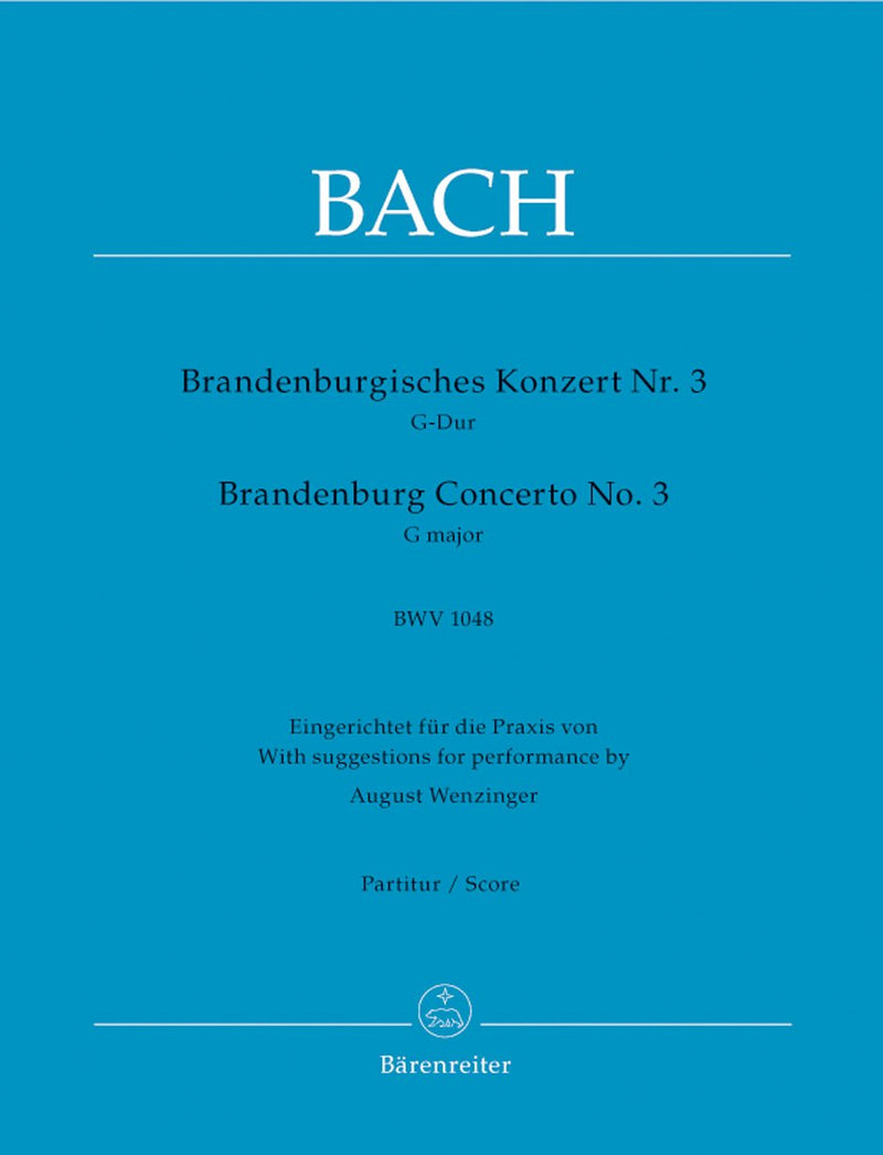 Bach: Brandenburg Concerto No 3 G Full Score
