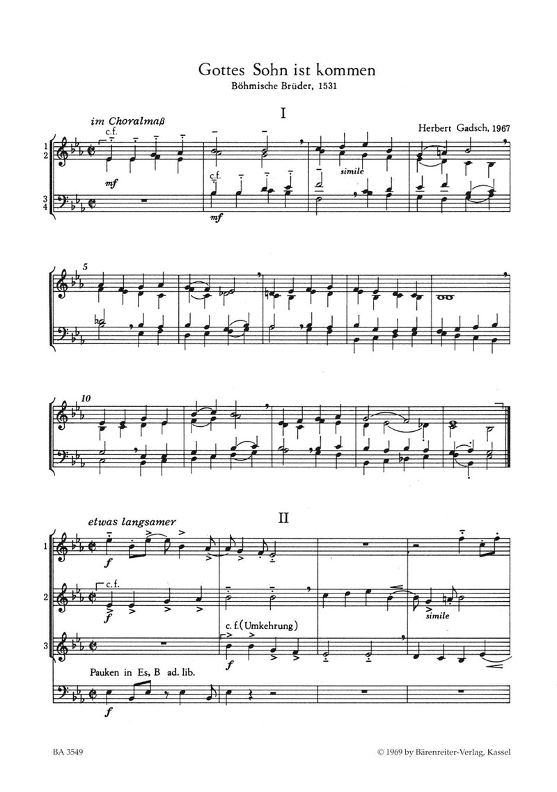 Chorale Partitas for Brass - 4-7 Part Ensemble (Playing Score)