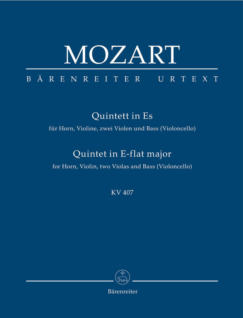 Mozart: Horn Quintet in E Flat K407 - Study Score