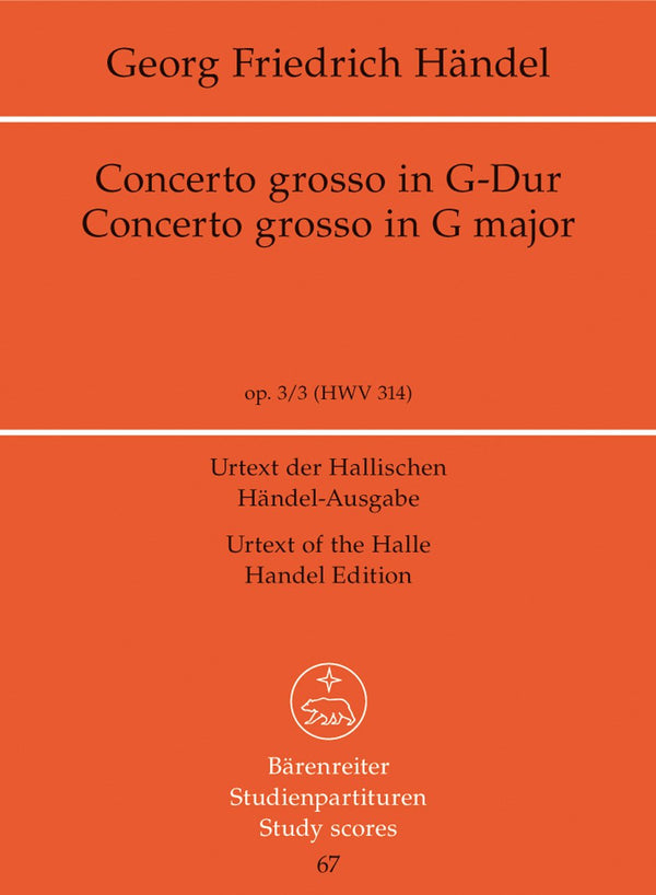Handel: Concerto Grosso G - Study Score