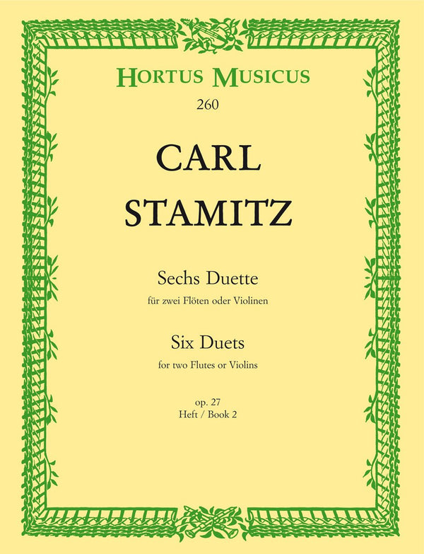Stamitz: Six Duets, Book 2 for 2 Violins