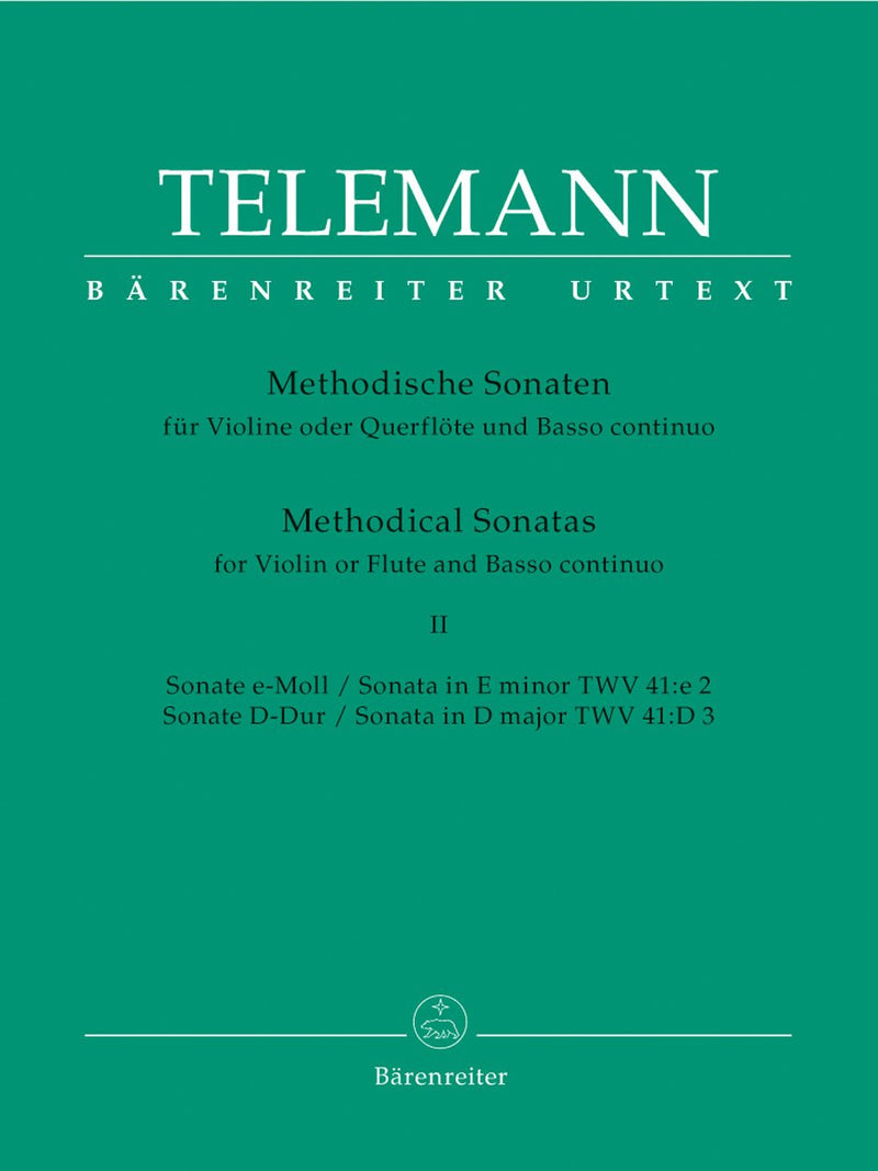 Telemann: Twelve Methodical Sonatas for Flute & Piano - Volume 2