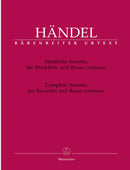 Handel: Complete Sonatas for Recorder & Basso Continuo