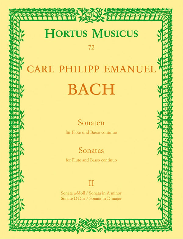 C.P.E Bach: Sonatas - Book 2 (A Min, D Maj) for Flute & Basso Continuo
