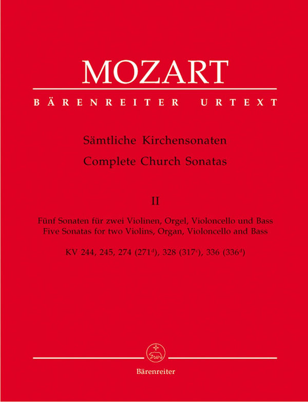 Mozart: Church Sonatas Vol 2 for 2 Violins, Organ, Cello & Bass