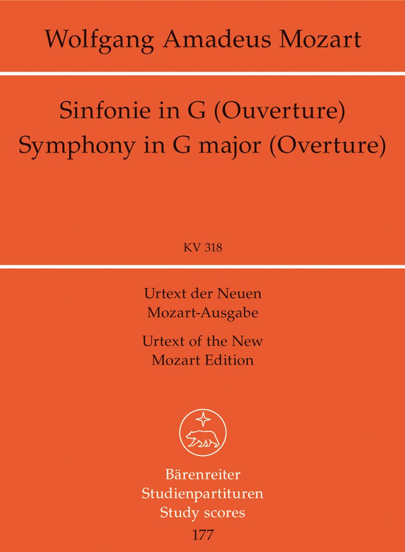 Mozart: Symphony No 32 in G K318 - Study Score