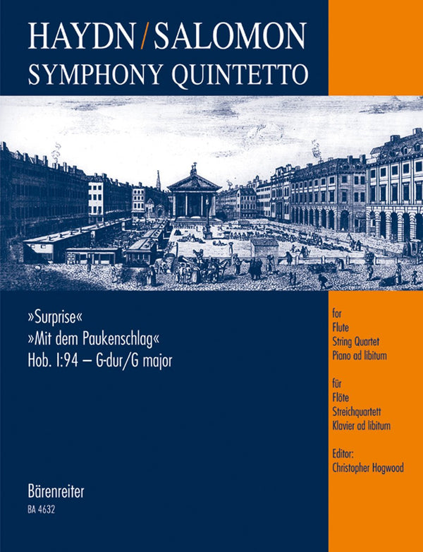 Haydn: Symphony No 94 (Flute, Violin (2), Viola, Violoncello & Piano ad libitum) -Score & Parts, Arr. Hogwood