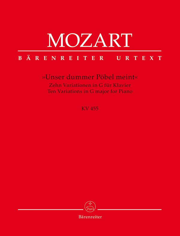 Mozart: Ten Variations K455 for Piano Solo