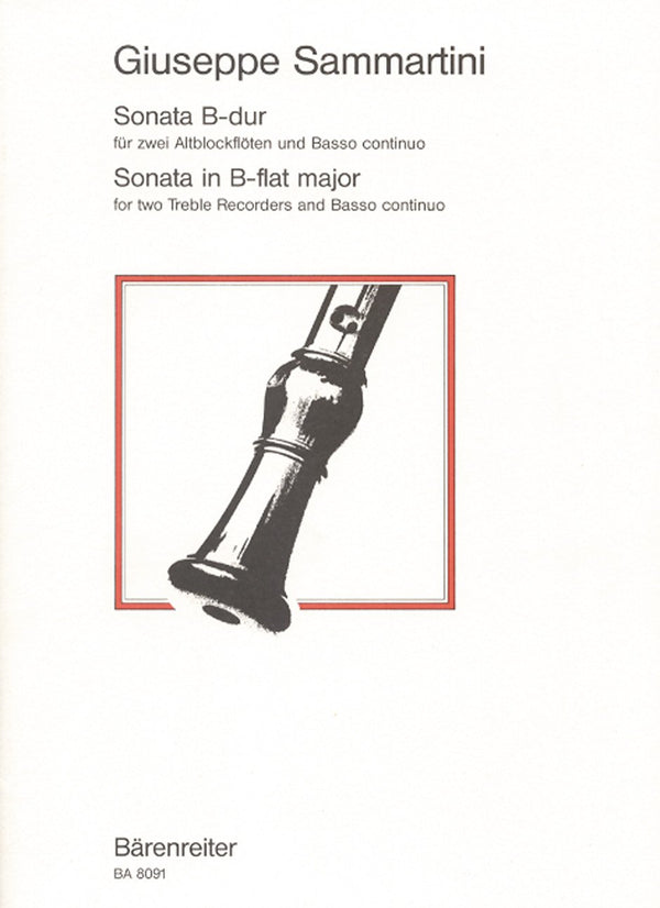 Sammartini: Sonata in B Flat for 2 Treble Recorders & Basso Continuo
