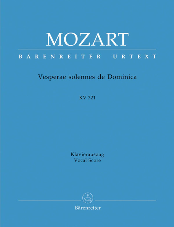 Mozart: Vesperae Solennes Dom K321 - Vocal Score