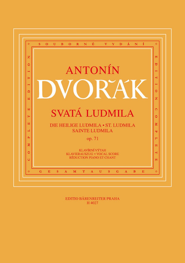 Dvořák: Saint Ludmilla Op 71 Oratorio - Vocal Score